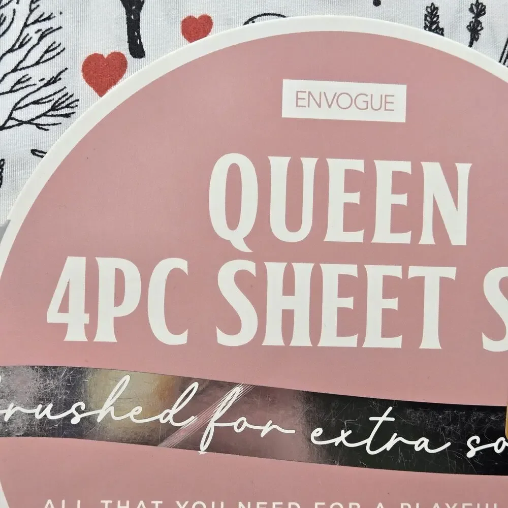 Envogue 4Pc Queen Sheet Set A Day In Paris Eiffel Tower Parisian Love NEW Travel